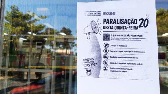 Bancos têm funcionamento parcial em Araxá durante paralisação nacional nesta quinta-feira (20)