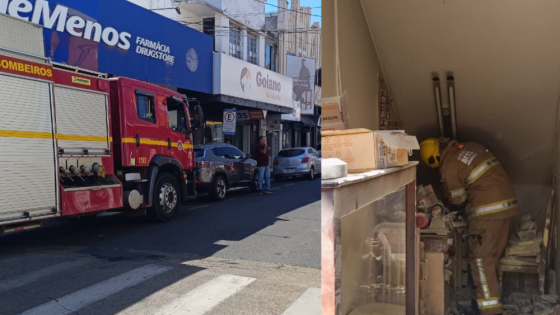Princípio de incêndio atinge relojoaria no Centro de Araxá na manhã desta terça (25)